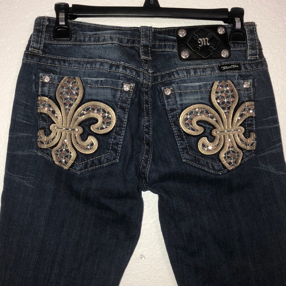Miss Me, dark blue flare jeans